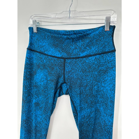 Lululemon Wunder Under Legging Luon Spray Jacquard Shocking Blue Black Size 8 - Picture 2 of 9
